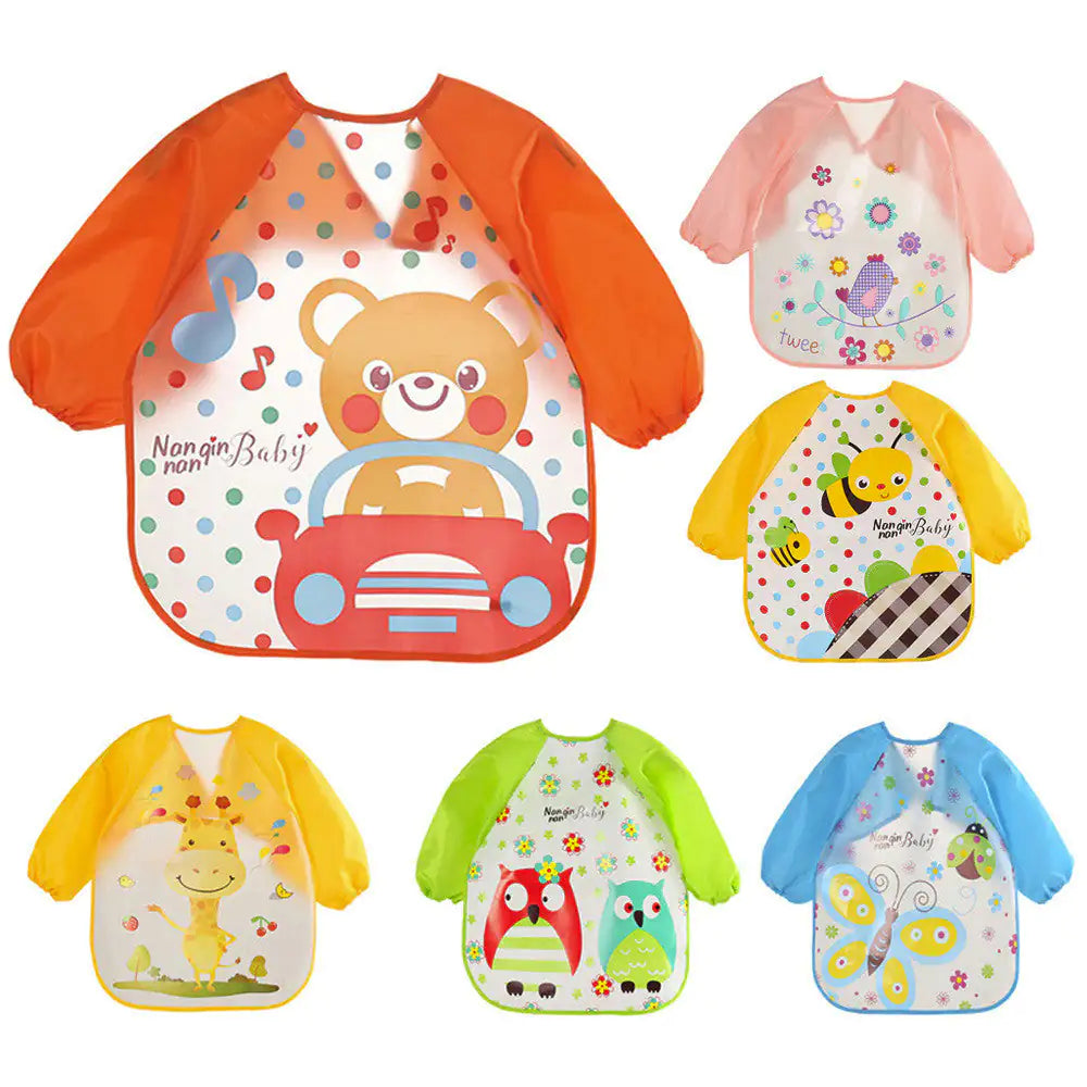 Waterproof Baby Bibs with Cartoon Prints | REBORN WONDERS