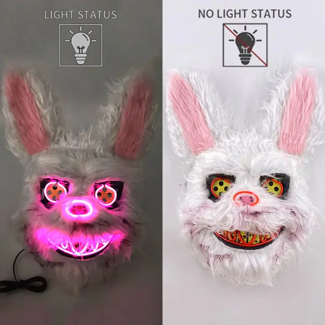 LED Light Up Bloody Rabbit Cosplay Mask  | REBORN WONDERS