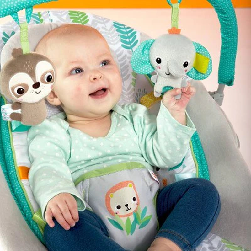 Bright Starts Cradling Bouncer Seat with Vibration and Melodies - Jungle Vines