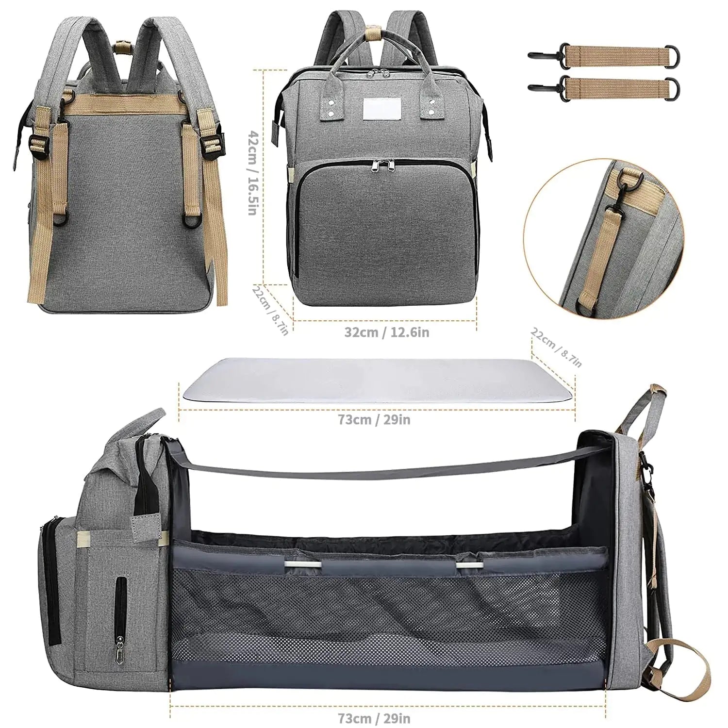 Stylish Diaper Bag with Stroller Straps | REBORN WONDERS