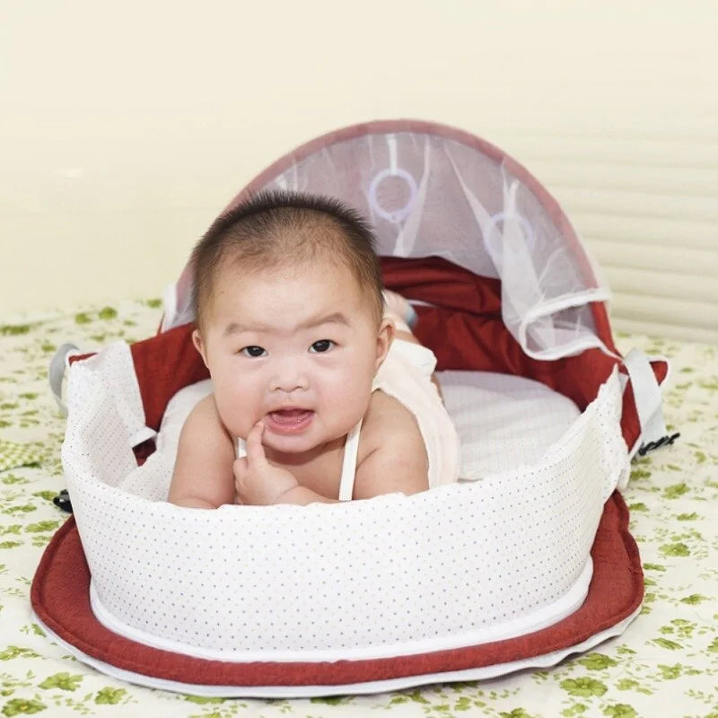 Travel Baby Bed with Sun Canopy &amp; Bug Protection | REBORN WONDERS