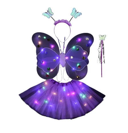 Butterfly fairy Halloween  Purple LED Kids Costume  | REBORN WONDERS