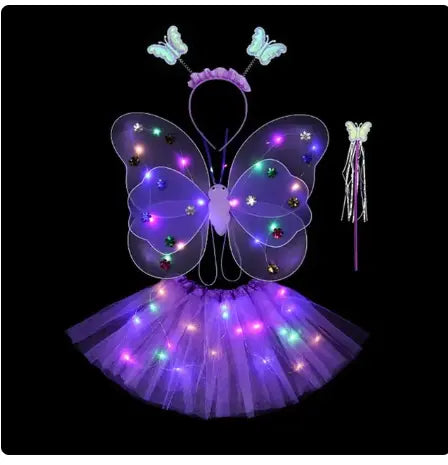 Butterfly fairy Halloween  Purple LED Kids Costume  | REBORN WONDERS