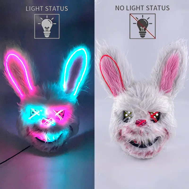 LED Light Up Bloody Rabbit Cosplay Mask  | REBORN WONDERS