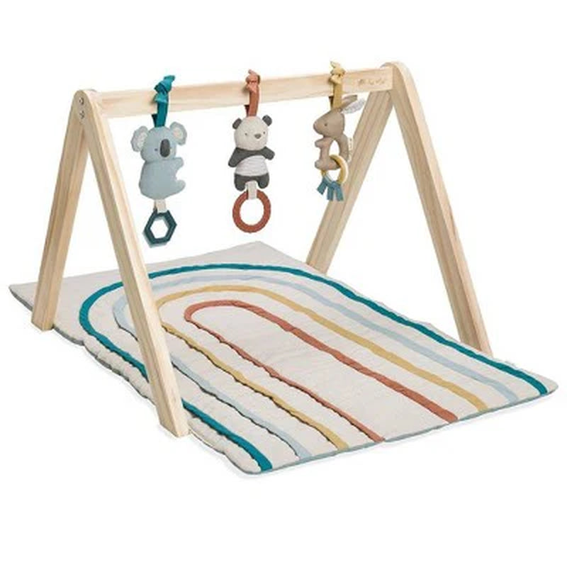 Itzy Ritzy Wooden Ritzy Activity Gym with Playmat and Three Removable Toys