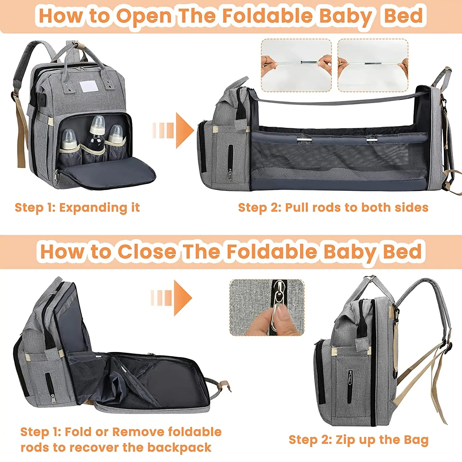 Foldable Baby Bed – Perfect for Travel | REBORN WONDERS