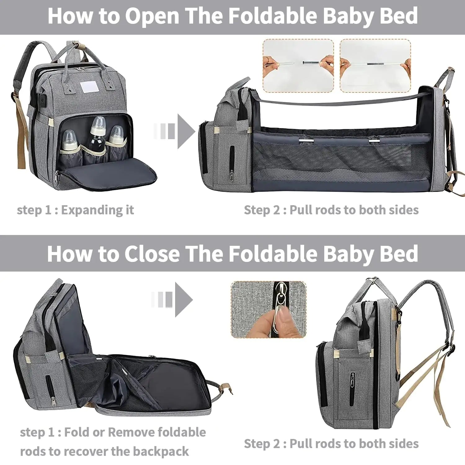 Stylish Diaper Bag with Stroller Straps | REBORN WONDERS